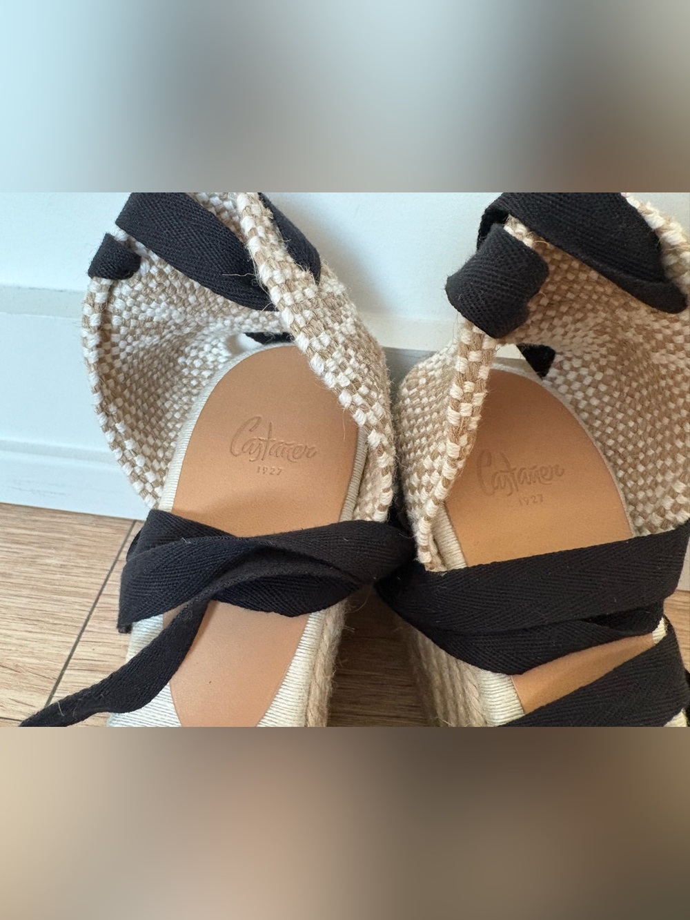 Castaner Candance Blanco Espadrille Wedge Flower Spanish Feminine Black White 38 - Picture 4 of 11